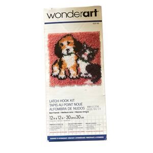 Wonderart Best Friends Latch Hook Kit 12" x 12" DIY Craft Kit #426185